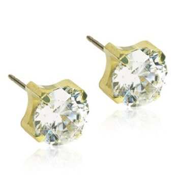 Golden Titanium Tiffany 7mm CZ White valge kristall