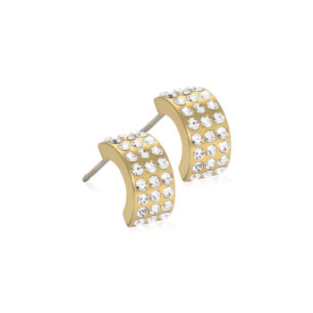 Golden Titanium Pendant Grand Brilliance Curved, kullatud titaan valgete kristallidega 10mm