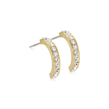 Golden Titanium Brilliance Curved, Crystal kullatud titaan valgete kristallidega 15mm
