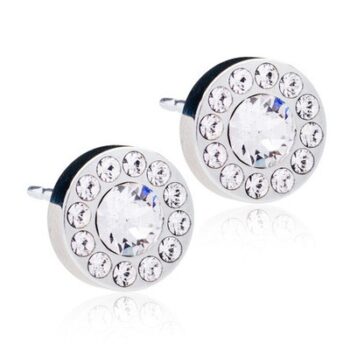 Silver Titanium Brilliance Halo, Crystal hõbetitaan valgete kristallidega 8mm