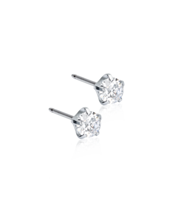 Silver Titanium hõbetitaan Tiffany Precious CZ White valge kristall 5mm