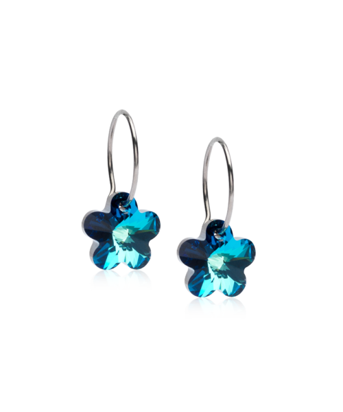 Naturaalne titaan Flower Turquoise türkiissinine lill 12mm kristall 14mm rõngas