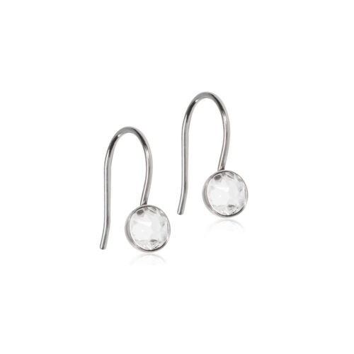 Pendant Bezel, Crystal naturaalne titaan valgete kristallidega 5mm