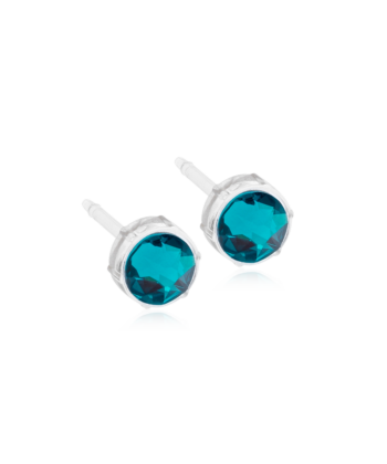 Meditsiiniline plastik niklivaba Blue Zircone rohekassinine kristall 6mm
