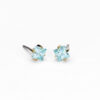Blomdahl Medical kõrvarõngad golden titanium Tiffany Edge CZ aquamarine, helesinine kristall 5mm