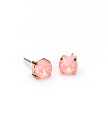 Blomdahl Medical kõrvarõngad Golden Titanium Tiffany Coral, korallroosa kristall, 7mm