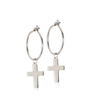 Blomdahl Medical kõrvarõngad naturaalne titaan Pendant Cross/ 14 mm rõngaga rist