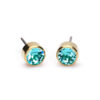 Blomdahl Medical kõrvarõngad Golden Titanium Bezel Turquoise, kullatud titaan türkiis kristalliga, 6mm