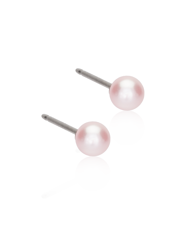 Natural Titanium Pearl 4mm Light Rose