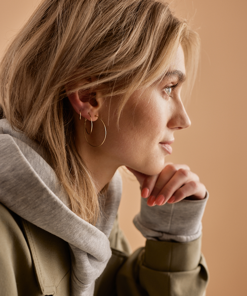 Blomdahl Golden Titanium Ear Ring kõrvarõngad, kullatud titaan, rõngas 25mm - Image 3