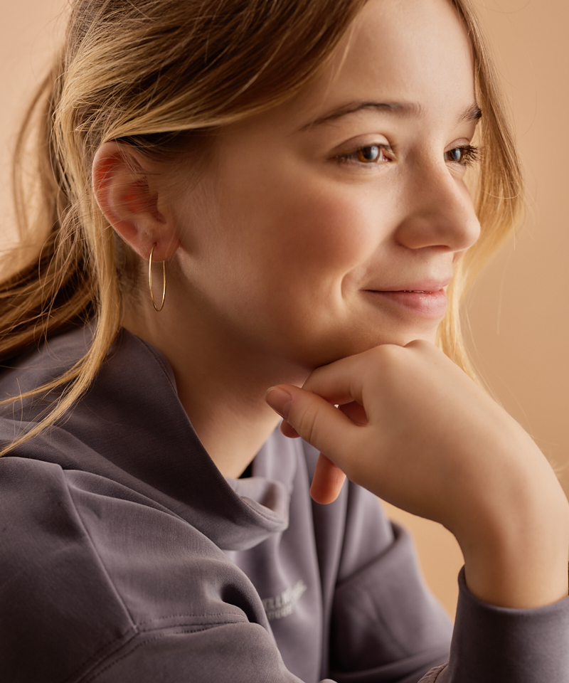 Blomdahl Golden Titanium Ear Ring kõrvarõngad, kullatud titaan, rõngas 30mm - Image 2