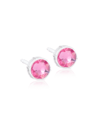 Blomdahl Medical kõrvarõngad, meditsiiniline plastik, niklivaba, Rose roosa kristall 6mm
