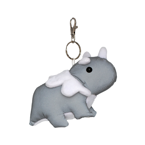 Helkurloom Dinosaurus valge krae ja sarvega