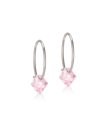 Blomdahl kõrvarõngad Natural Titanium Bicone Light Rose 6mm/14mm