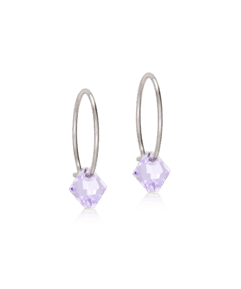 Blomdahl kõrvarõngad Natural Titanium Bicone Violet 6mm/14mm