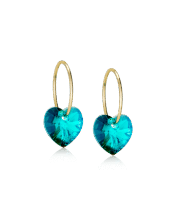 Blomdahl kõrvarõngad Golden Titanium Heart Turquoise 10/14mm
