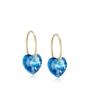 Blomdahl kõrvarõngad Golden Titanium Heart Aquamarine 10/14mm