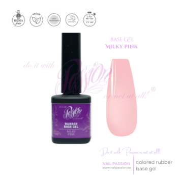 Nail Passion Rubber Base Gel Milky Pink 15ml